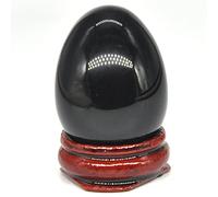 Piedra En Forma De Huevo De Pascua De 30x40mm, Accesorio De Masaje Kegel De Cristal Natural, Figuras Artesanales De Piedras Preciosas, Decoración Del Hogar,obsidiana Negra,PC 1