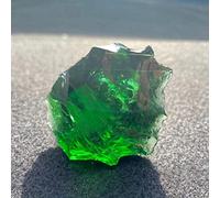 Piedra esmaltada verde esmeralda, piedras de cristal transparente, piedras de cristal aplastadas, relleno de jarrón, pecera, paisajismo, decoración de jardín, verde oscuro, 3-5 cm