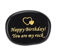 Piedra inspiradora, eres mi piedra grabada de feliz cumpleaños de roca, aliento de piedra de bolsillo motivador, inspirador para un Regalos de aliento de amigos para mujeres (Obsidiana)