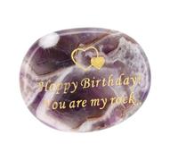 Piedra inspiradora, eres mi piedra grabada de feliz cumpleaños de roca, aliento de piedra de bolsillo motivador, inspirador para un Regalos de aliento de amigos para mujeres (Amatista)