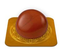 Piedra Jaspe Rojo Natural Pulida 2-3 cm Calidad Premium | Anclaje, Vitalidad y Coraje | Flor de la Vida Incluida | Guía Práctica & Meditación Offertss | Regalo Zen Bienestar | 1 unidad