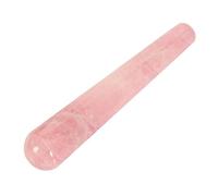 Piedra mineral de cristal de cuarzo rosa natural, varita Gua Sha Yoni, cuarzo rosa
