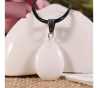 Piedra Natural 5 Piezas 16 Mm Lágrima Colgante Collar Damas Regalo Encanto Accesorio,Jade Blanco