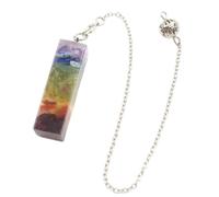 Piedra natural 7 Chakra Orgone Energy Colgante para Mujeres Hombres Reiki Healing Divinación Péndulo Colgante-Cuadrado_PORCELANA