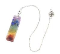 Piedra natural 7 Chakra Orgone Energy Colgante para Mujeres Hombres Reiki Healing Divinación Péndulo Colgante-Rectángulo_PORCELANA