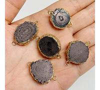Piedra natural Agat colgante Irregular Color Slice Joyería Hacer DIY Collar Pendientes 2pcs/lot, NO.22 Negro