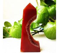 Piedra Natural Ágata Roja Druzy Crystal Tower Point Decoración Del Hogar Varita Brujería Reiki Meditación Chakra Cristales Curativos,A80 56g91-38mm
