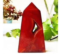 Piedra Natural Ágata Roja Geoda Druzy Torre De Cristal Punto Decoración Del Hogar Varita Brujería Reiki Meditación Chakra Cristales Curativos,A28 127g106-58mm