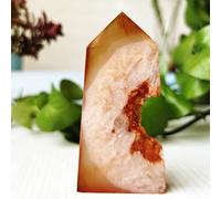 Piedra Natural Ágata Roja Geoda Druzy Torre De Cristal Punto Decoración Del Hogar Varita Brujería Reiki Meditación Chakra Cristales Curativos,A34 83g91-46mm