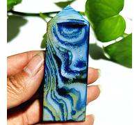 Piedra Natural Azul Seda Encaje Grano Ágata CRISTAL PUNTOS DE TORRE Decoración Del Hogar Varita Mágica Reiki Meditación Chakra Curación Cristal,A49 87g76-29mm