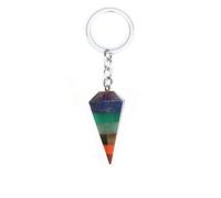 Piedra natural Colgante Péndulo Llaveros Colgando Bicicleta Coche Hebilla Llaveros Titular Bolsa Decoración Chakra Yoga Llavero Gift-B-K5