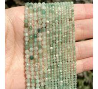 Piedra natural Cristales facetados Amatistas Cuarzos rosados Jades Piedras preciosas Cuentas espaciadoras redondas para hacer joyas Pulsera de bricolaje 2 3 4.0 mm-Aventurina verde-3.0 mm 110 piezas