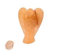 Piedra natural de Carneline Reiki tallada Piedra preciosa espiritual Ángel de bolsillo Estatua de curación Ángel con rosa Desierto Selenita Terapia de cristal "2 pulgadas aprox. - Blessfull Healing