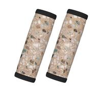 Piedra natural de terrazo, 2 piezas de fundas para asas de equipaje, cubiertas suaves y cómodas para asas de equipaje. Etiqueta para equipaje.