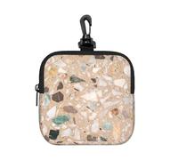 Piedra Natural de terrazo,Bolsa de Almacenamiento Cuadrada con Cremallera, Monedero de Neopreno, Carteras pequeñas, Monedero pequeño, Monedero