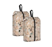 Piedra Natural de terrazo， Bolsas de Viaje para Zapatos (Paquete de 2), Bolsas Impermeables para Guardar Zapatos, Organizador de Zapatos para Viajes y hogar.