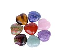 Piedra natural en bruto con forma de amor de cristal, adornos de mineral de amor, piedra para enseñanza de paisajismo (rosa, piezas de 30 mm)