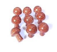 Piedra natural en forma de hongo, 30 piezas de piedra natural, decoración de cuarzo ágata, piedra rosa, amatista, decoración de habitación de regalo, decoración de pecera (arena dorada