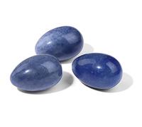 Piedra natural en forma de huevo de Pascua de color para decoración del hogar, ópalo de cuarzo, amatista, esfera de citrino, decoración del hogar, manualidades, 20 x 30 mm, 6 azules, 3 unidades