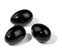 Piedra natural en forma de huevo Yoni de Pascua de color para decoración del hogar, esfera de amatista de cuarzo ópalo, citrino, decoración del hogar, manualidades, 20 x 30 mm, 20 obsidianas, 1 unidad