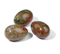 Piedra natural en forma de huevo Yoni de Pascua de color para decoración del hogar, esfera de amatista de cuarzo ópalo, citrino, decoración del hogar, manualidades, 20 x 30 mm, 15 unakita, 3 unidades