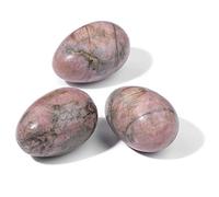 Piedra natural en forma de huevo Yoni de Pascua de color para decoración del hogar, esfera de amatista de cuarzo ópalo, citrino, decoración del hogar, manualidades, 20 x 30 mm, 25 rodonita, 1 unidad