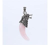 Piedra natural fluorita Aventurina cristal lapislázuli piedra dientes gema colgante para mujer hombre collares regalo-cristal rosa