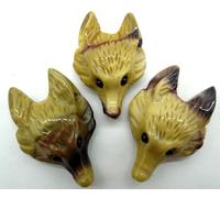 Piedra natural fluorita cuarzo cristal cabeza lobo forma colgante DIY joyería fabricación collar accesorios 2 piezas, NO.10