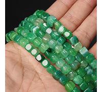 Piedra natural Forma cuadrada Agat Perlas sueltas Joyería Hacer DIY Pulsera Collar Charm Accesorios, NO.1 Verde, 6-8mm