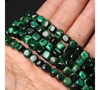 Piedra natural Forma cuadrada Agat Perlas sueltas Joyería Hacer DIY Pulsera Collar Charm Accesorios, NO.15 Verde, 6-8mm