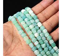 Piedra natural Forma cuadrada Agat Perlas sueltas Joyería Hacer DIY Pulsera Collar Charm Accesorios, NO.11 Verde, 6-8mm