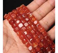 Piedra natural Forma cuadrada Agat Perlas sueltas Joyería Hacer DIY Pulsera Collar Charm Accesorios, NO.2 Rojo, 6-8mm