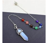 Piedra Natural Hexagonal Cadena de péndulo Chakra Radiestesia Cristal Péndulo Colgante Péndulos para-Opal Chakra
