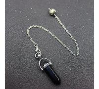 Piedra natural Hexagonal Cadena de péndulo Chakra Radiestesia Cristal Péndulo Colgante Péndulos para ónix negro