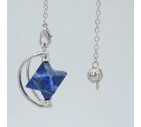Piedra natural Merkabah cadena péndulos adivinación ahogamiento Wicca joyería mujeres hombres lapislázuli rosa cristal estrella colgante