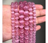 Piedra natural rosa blanco piedra lunar ojo de gato perlas para hacer joyas suave suelta espaciador cuentas ópalo DIY encanto pulseras collar