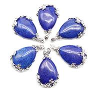 Piedra natural rosa cuarzo gota de agua perlas colgantes de aleación DIY para collar hecho a mano, ON4