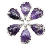 Piedra natural rosa cuarzo gota de agua perlas colgantes de aleación DIY para collar hecho a mano, ON1