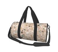 Piedra Natural Terrazo, Bolsa de Viaje de Gran Capacidad, Bolso Redondo, Bolsa de Viaje Deportiva, Bolsa de Mano, Bolsa de Fitness