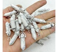 Piedra natural volcánica piedra pilar turquesa cristal cuarzo ojo de tigre flor colgante para hacer joyas DIY collar 24 piezas, NO.14