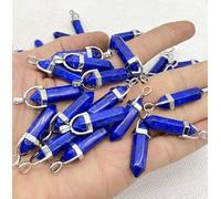 Piedra natural volcánica piedra pilar turquesa cristal de cuarzo ojo de tigre flor colgante para hacer joyas DIY collar 24 piezas, NO.31