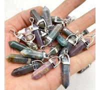 Piedra natural volcánica piedra pilar turquesa cristal de cuarzo ojo de tigre flor colgante para hacer joyas DIY collar 24 piezas, NO.33