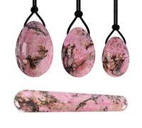 Piedra Natural Yoni Egg Set Mujeres Ejercitador Kegel Jade Huevo Músculos Apretar Bola Cristal Cuarzo Rosa Huevos Yoni Varita-Rodonitas