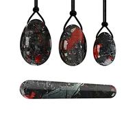 Piedra Natural Yoni Egg Set Mujeres Ejercitador Kegel Jade Huevo Músculos Bola de apriete Cristal Cuarzo rosa Huevos Yoni Piedra con sangre de varita
