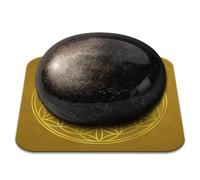 Piedra obsidiana dorada de bienestar pulido 3-4 cm de calidad premium | Protección, anclaje, confianza y voluntad | Flor de la vida incluida | Guía práctica y meditación ofrecida | Regalo Zen