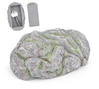 Piedra Ocultar un Llave de Repuesto, Caja de Almacenamiento Piedra de Imitación con Compartimento Secreto para Geocaching, Adornos Jardin, Caja Fuerte Camufladas (Gris Claro)