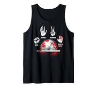 Piedra, Papel, Tijera, Sierra de Mesa, Carpintero Divertido Camiseta sin Mangas