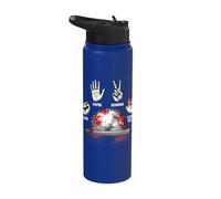 Piedra, Papel, Tijera, Sierra de Mesa, Carpintero Divertido Stainless Steel Insulated Water Bottle