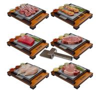 Piedra Para Asar Carne Pack 6 unidades 20x20 3s- Apta para Horno-Fuego directo-Vitro-Barbacoa-Piedra Volcánica para Cocinar