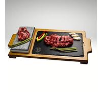 Piedra para Carne de 10x20 cm Modelo Menú con Plato de Pizarra de 20x30 Personalizada